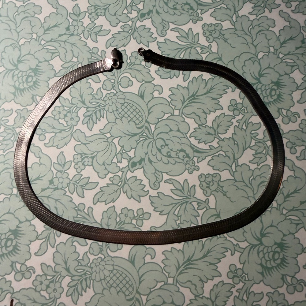 Sterling silver herringbone necklace
